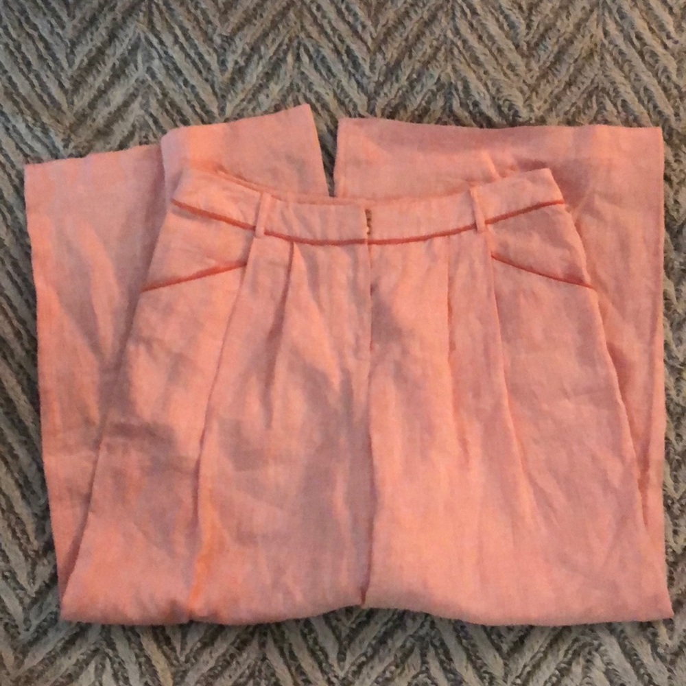LAFAYETTE 148 New York pink coral wide-leg pants 8